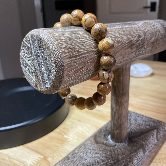 Picture Jasper Bracelet with (10 mm) Beads - Picture 2 of 7